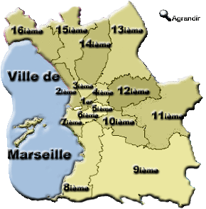 Ville d'Marseille dans le Département des Bouches du Rhône