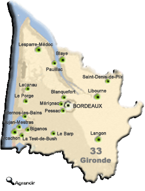 Préfectures & Chefs-lieux du Département de la Gironde dans la Région de l'Aquitaine