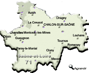 Préfectures & Chefs-lieux du Département de la Saône-Et-Loire dans la Région Bourgogne