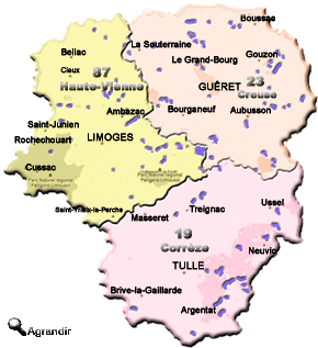 Préfectures et Chefs-lieux de la Région du Limousin