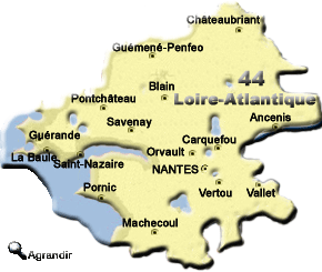 Préfectures & Chefs-lieux du Département de la Loire-Atlantique dans la Région du Pays-de-la-Loire
