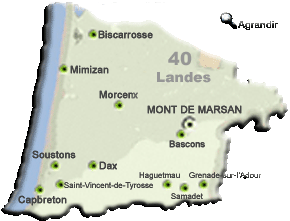 Préfectures & Chefs-lieux du Département des Landes dans la Région d'Aquitaine