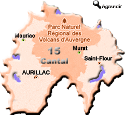 Préfectures & Chefs-lieux du Département du Cantal dans la Région de l'Auvergne