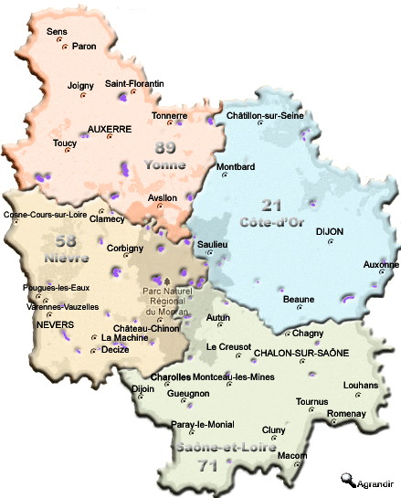 Préfectures & Chefs-Lieux de la Région Bourgogne