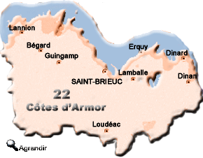 Préfectures & Chefs-lieux du Département des Côtes d´Armor dans la Région Bretagne