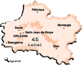 Préfectures & Chefs-lieux du Département du Loiret dans la Région du Centre