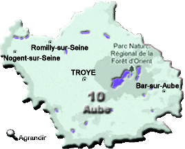 Préfectures & Chefs-lieux du Département de l´Aube dans la Région Champagne-Ardenne