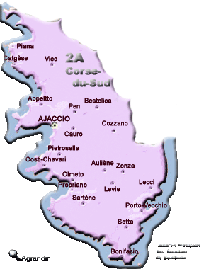 Préfectures & Chefs-lieux du Département de la Corse-du-Sud dans la Région Corse