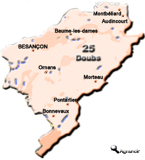 Préfectures & Chefs-lieux du Département du Doubs dans la Région Franche-Comté
