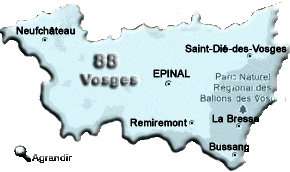 Préfectures & Chefs-lieux du Département des Vosges dans la Région Lorraine